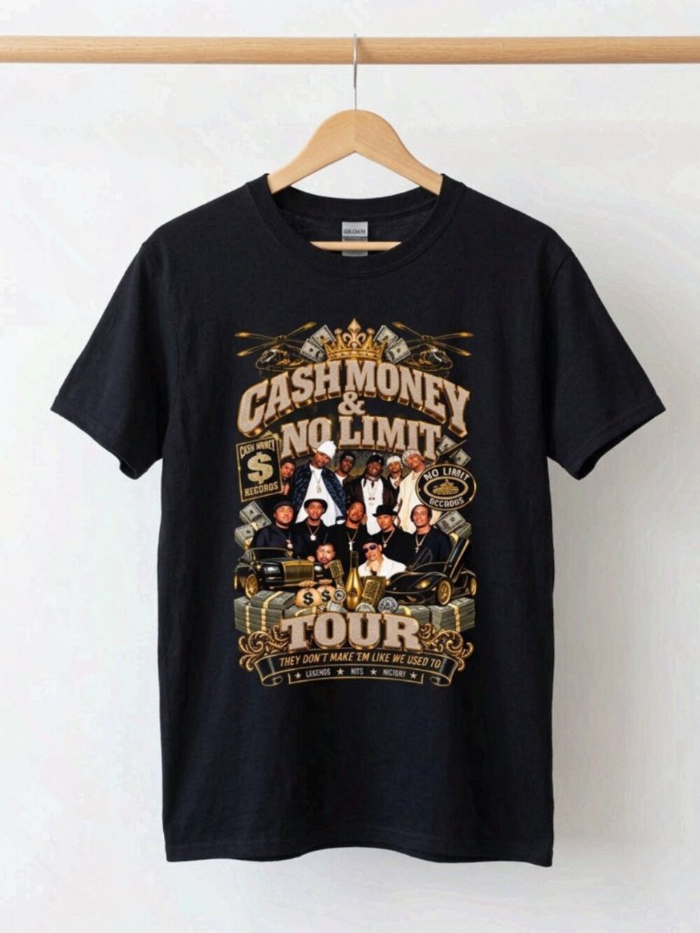 Cash Money and No Limit Tour Tee Music Band Gift Reprint